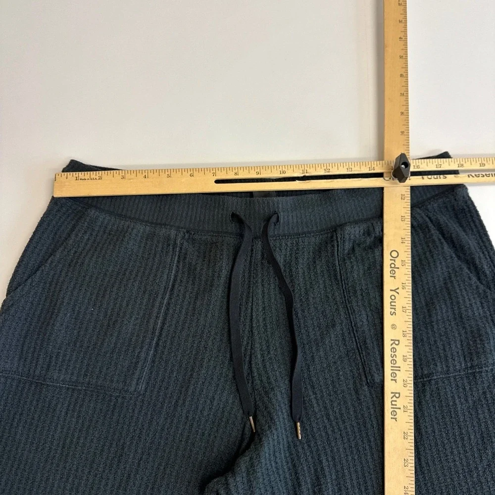 J Crew Pants Womens Large Black Super Cozy Waffle Knit Sleep‎ Pajama Wide Leg